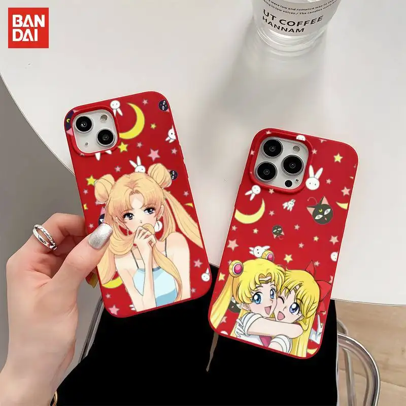 

Sailor Moon Cartoon Phone Case For Iphone 12 13 Mini Pro Max 11 6 6s 7 8 Plus Xr X Xs Red Soft Silicone Funda Shell Cover