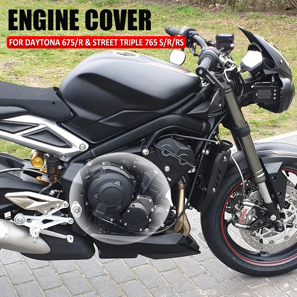 Enlarge NEW Motorcycle Accessories FOR DAYTONA 675 / R FOR STREET TRIPLE 765 RS / S / R Engine Protective Cover