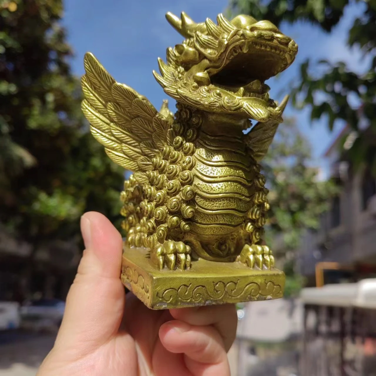 Фотостатуя фэн-шуй Декор Kirin Pi xiu медный Килин бронзовая искусственная хранитель