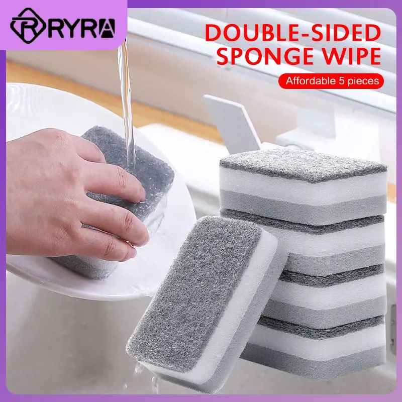 

Home Cleaning Decontamination Sponge Brush Wipe Pot Cleaning Sponges Dishwashing Double-sided Scouring Pads