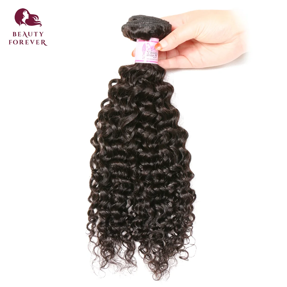 

Beauty Forever Curly Peruvian Hair Weave Bundles 1 Piece Virgin Human Hair Weaving Natural Color 8-26inch Free Shipping