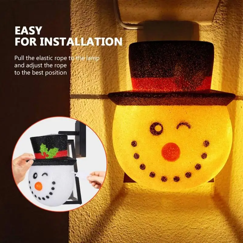 

Snowman Porch Light Covers Cute Garage Lampshade Covers Multifunctional Wall Hanging Snowman Porch Decor For Outdoor accessories