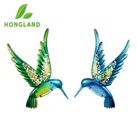 2pcs metal hummingbird wall artwork for home decoration garden sculpture statue accessories of yard jard%c3%adn