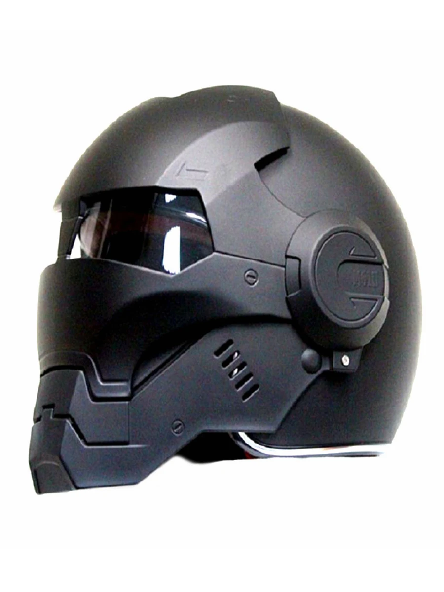 

MASEI 610 IRONMAN motorcycle helmet Casque Moto half helmet Personality open face helmet,Trend Cycle Race helmet Bright Black GO