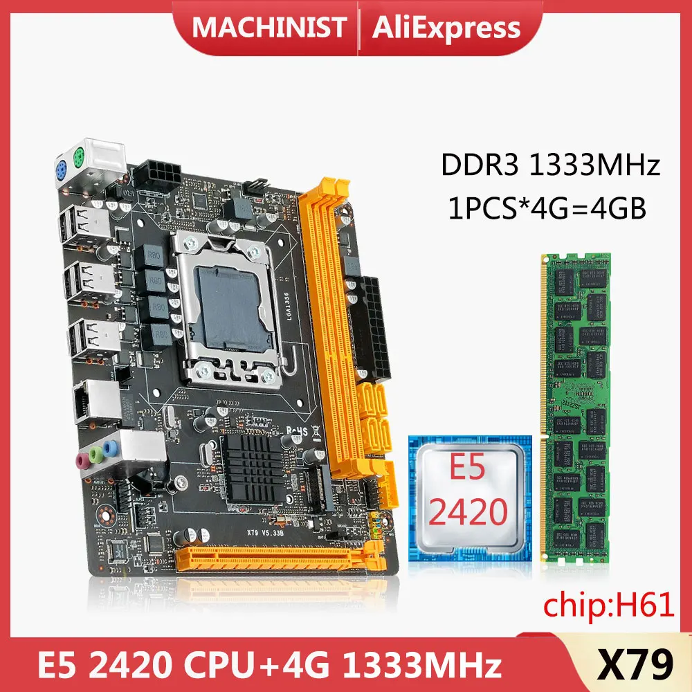 

MACHINIST X79 Motherboard Kit Whit Xeon E5 2420 CPU LGA1356 RAM 4GB ECC 1333MHz DDR3 Server Memory Support NVME M.2 Dual Channel