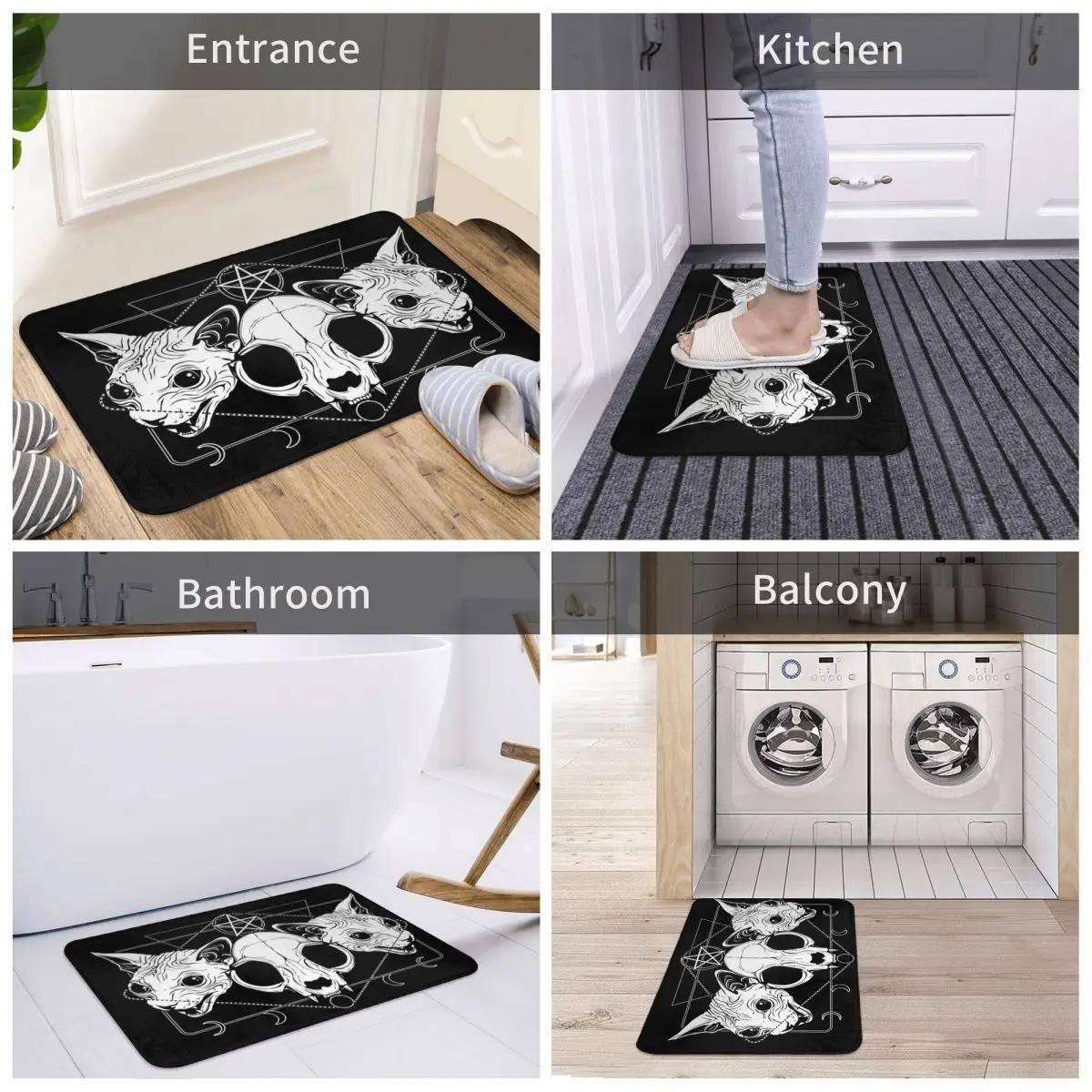 Нескользящий кухонный коврик с изображением животных для спальни культа Мяу