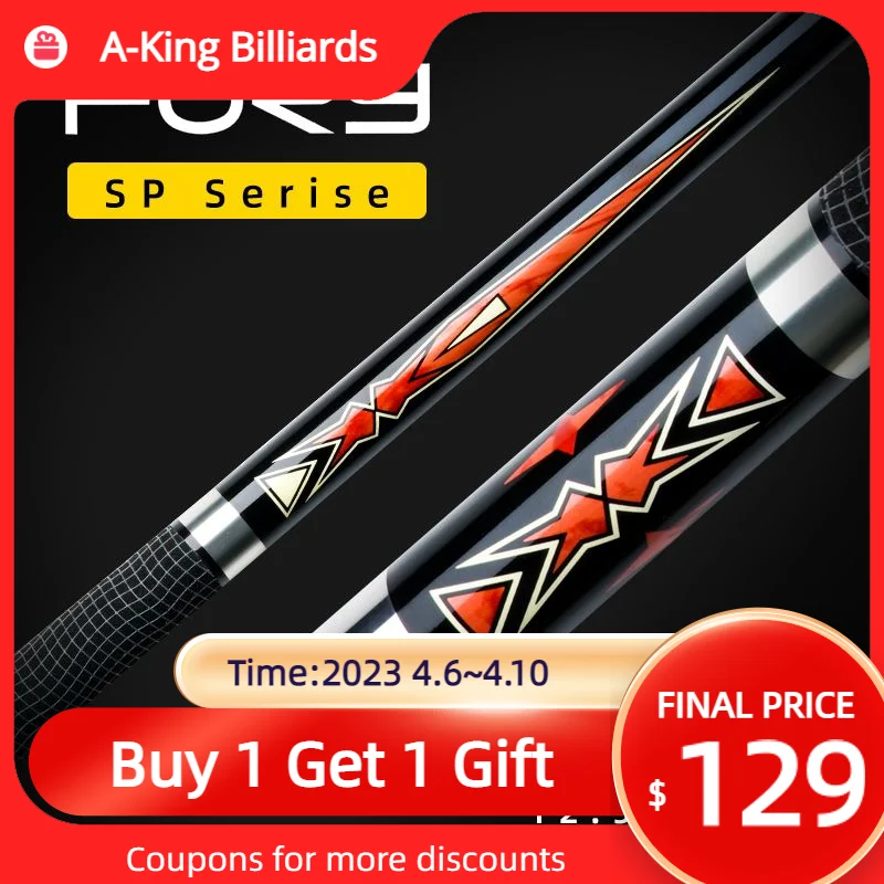

Клюшка для бильярда FURY SP, 12,5 мм, тигровый наконечник, американский твердый кленовый вал XTC, наконечник, профессиональные игровые сигналы для бильярда