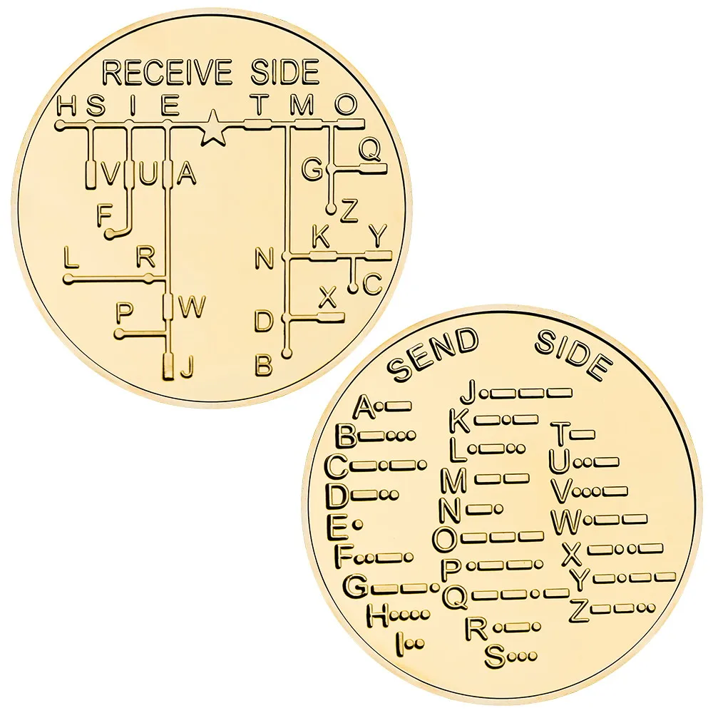 

Позолоченная памятная монета Код Морзе
