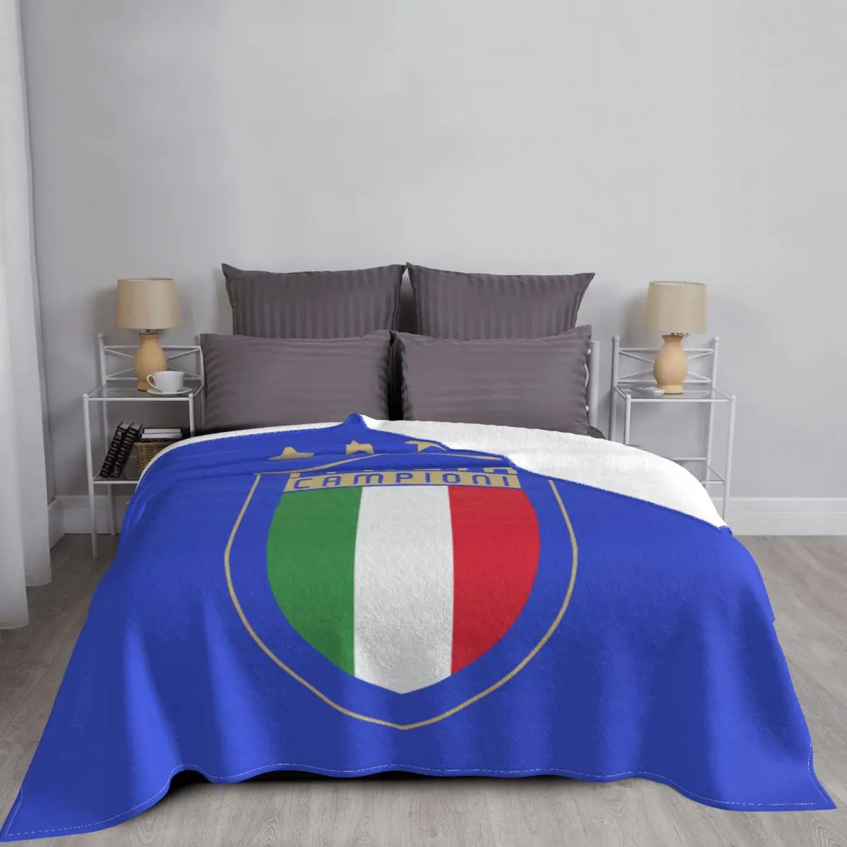 Одеяло плюшевое мягкое покрывало из кораллового флиса с итальянским флагом s CCCP