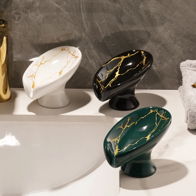 

Drain Soap Box Leaf Shape Soap Holder Box Bathroom Shower Soap Holder sponge Storage Plate Tray Bathroom Supplies Bathroom Gadge