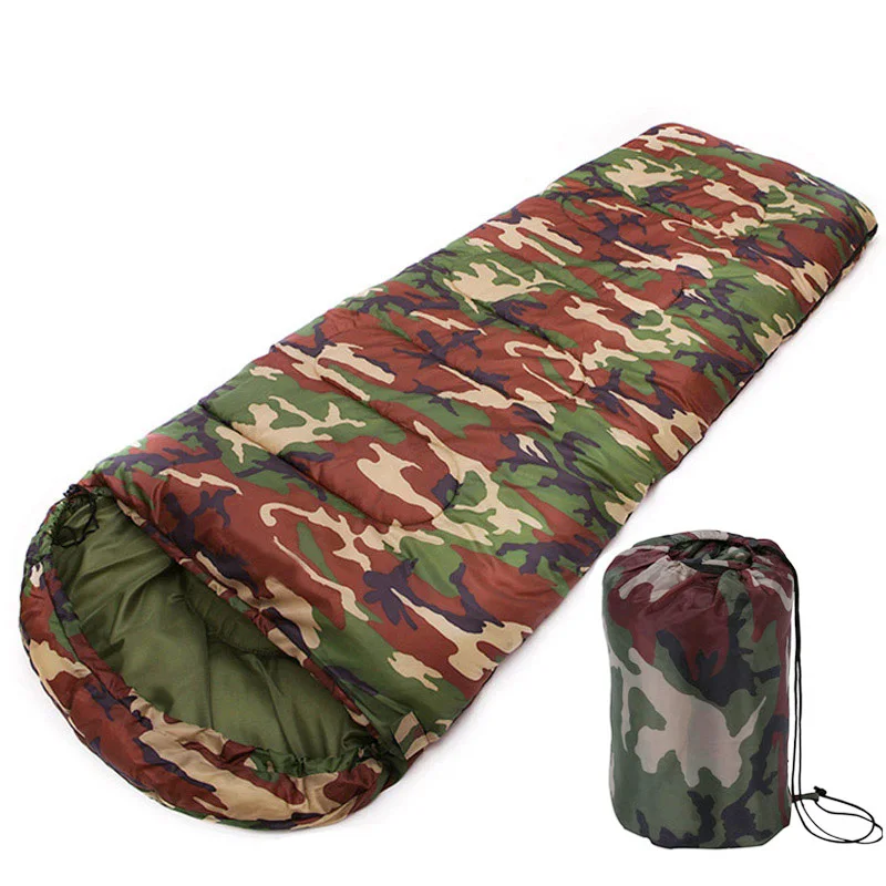 

New keep warm Camping Sleeping Bag Envelope Style Army Military Camouflage Sleeping Bags Outdoor Warm Traveling Hiking Sleep Bag
