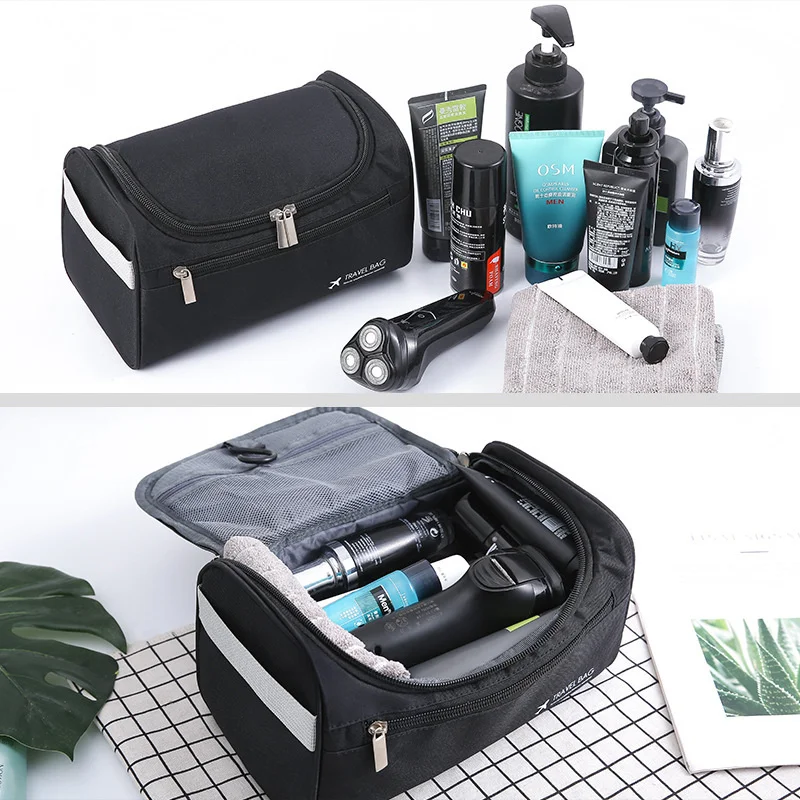 

Polyester Men Business Portable Storage Bag Toiletries Organizer Women Travel Cosmetic Bag Hanging Waterproof Wash Pouch