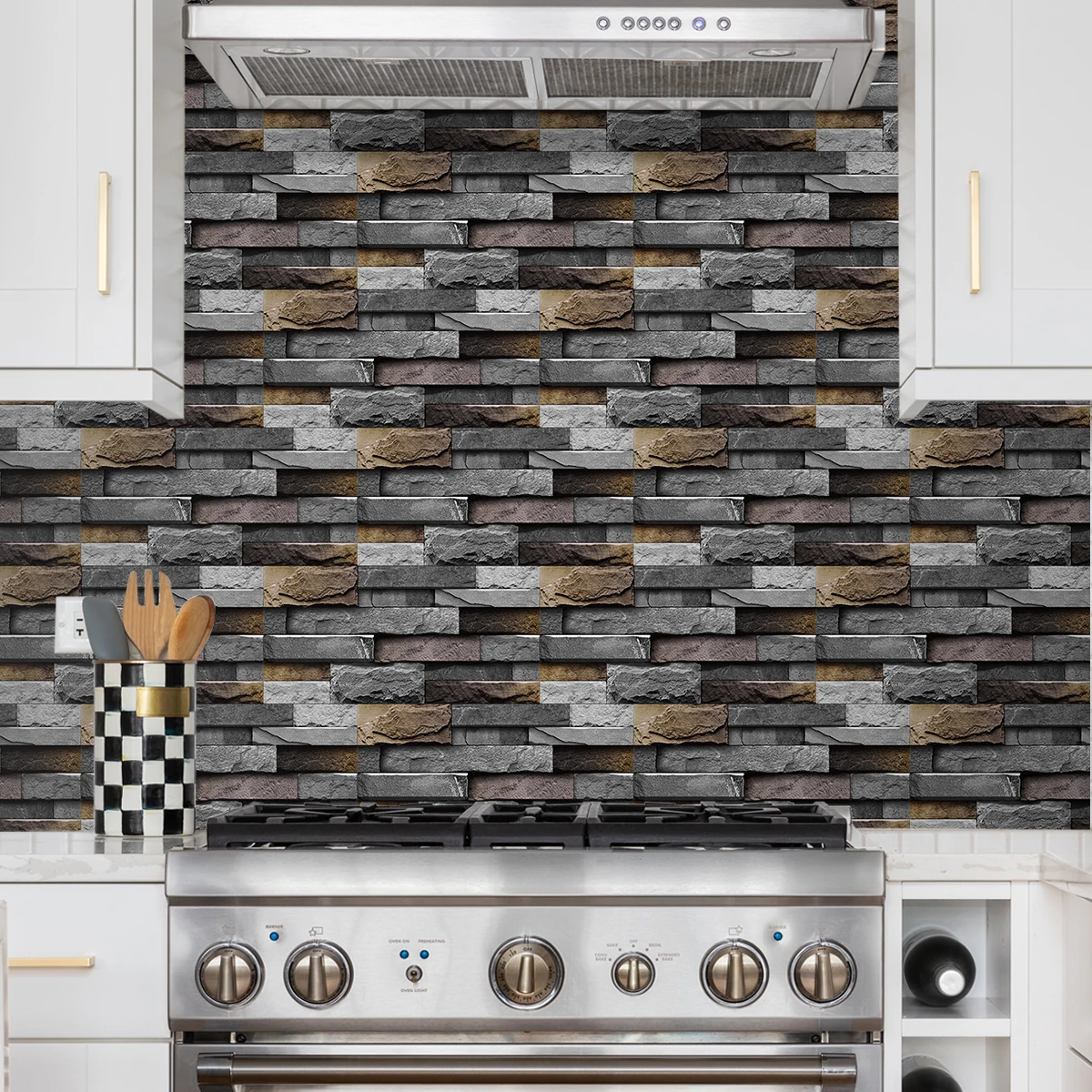 24 шт. мраморный узор 3D эффект кристалл кухонные наклейки водостойкие