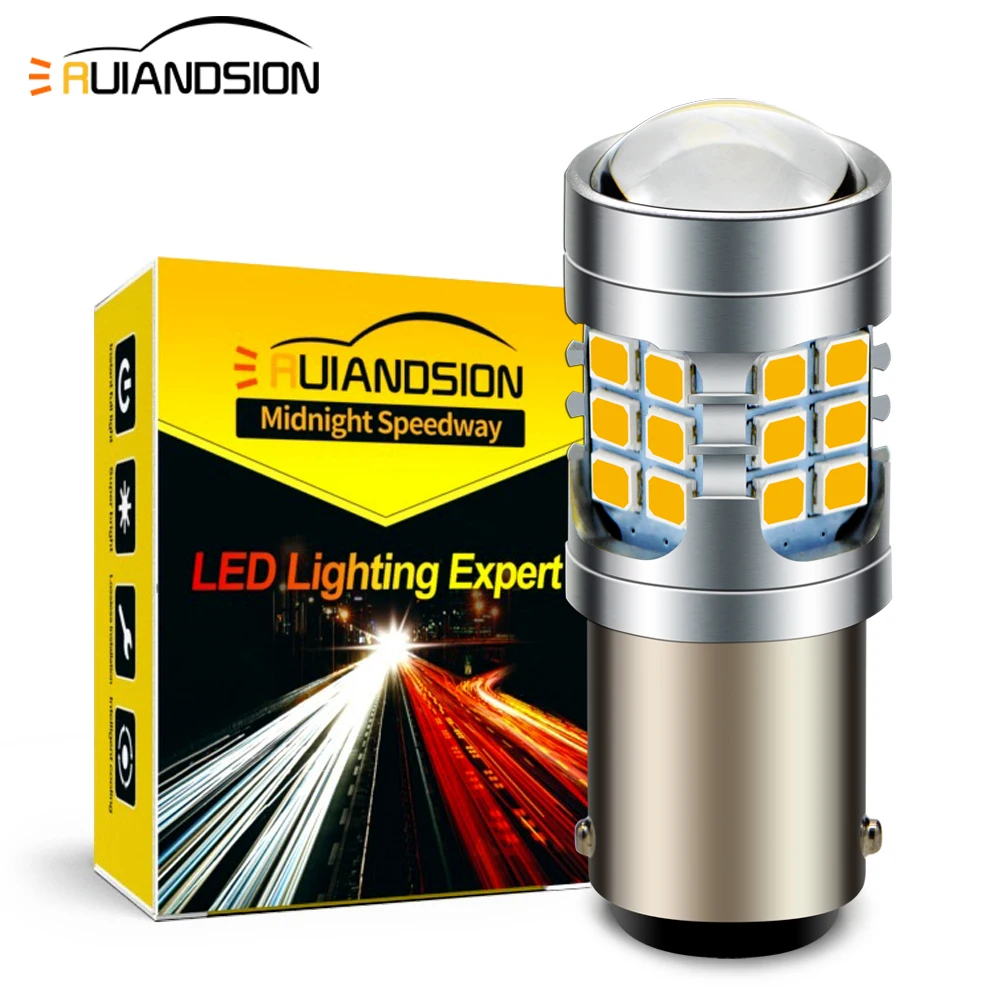 Автомобильная светодиодная лампа 1142 BA15D P21D, дальний/ближний свет, 6 В переменного/постоянного тока, автомобильная парковочная лампа, мотоциклетная Тормозная лампа с указателем поворота, белый, желтый