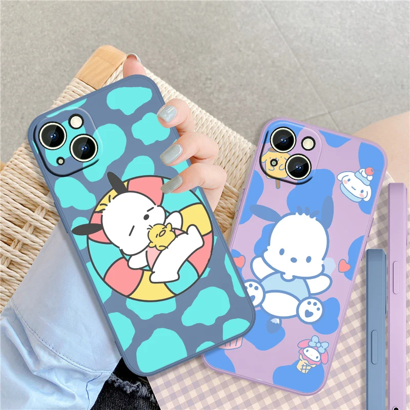 

Anime Pachacco Cartoon Dog Phone Case For Apple iPhone 14 13 12 Mini 11 Pro XS MAX XR X 8 7 6S SE 5G Plus Liquid Silicone Fundas