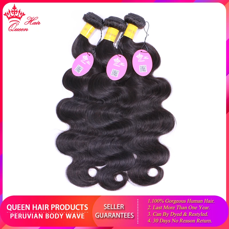 Prodotti per capelli della regina fasci di onde del corpo peruviane affare 08-30 pollici estensioni dei capelli di colore naturale del tessuto dei capelli umani vergini al 100%