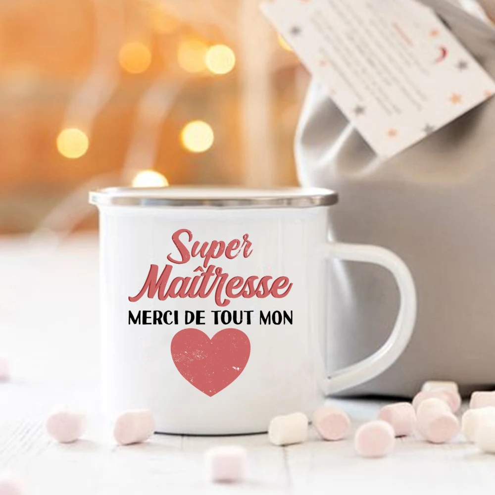 Super Maîtresse of The Year Оригинальный подарок хозяйки Эмалированная кружка Идея подарков