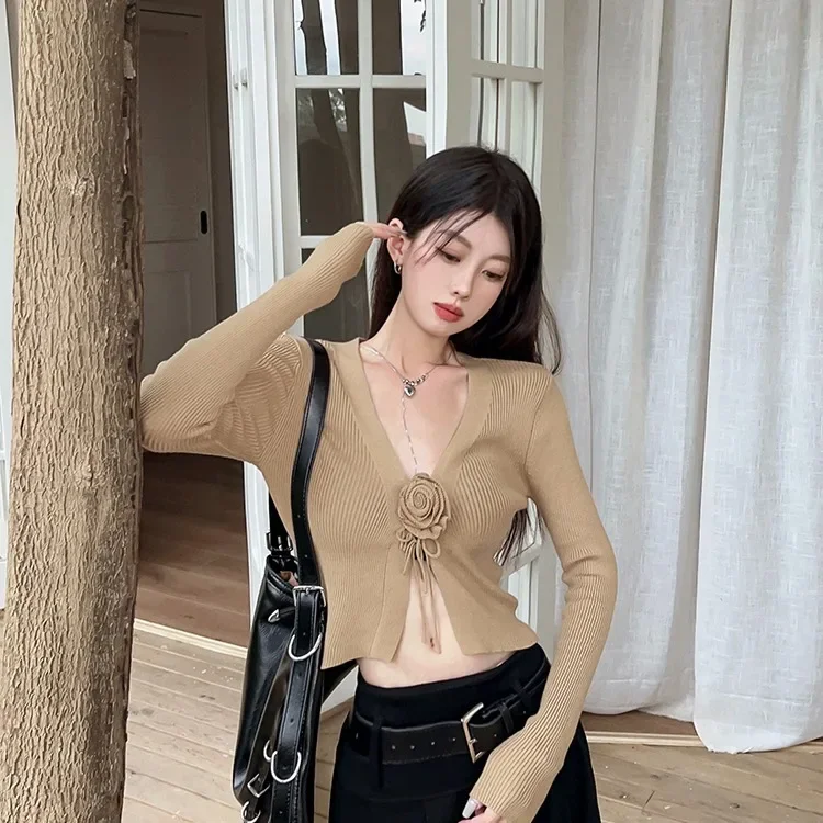 Новинка осени 2024 женский укороченный топ с длинными рукавами для похудения