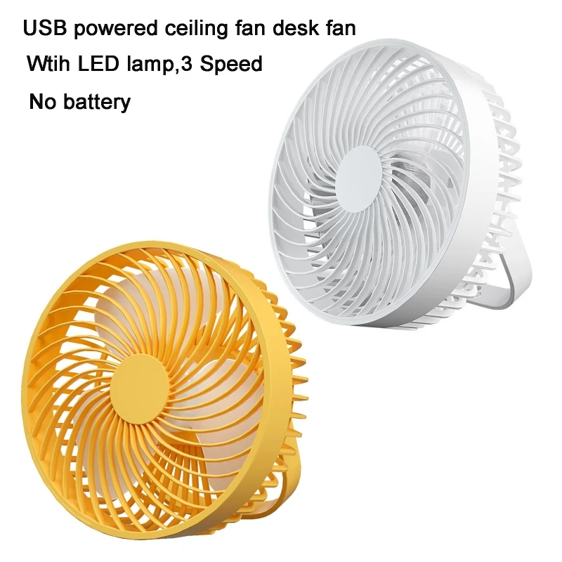 

Portable 2 in 1 6.5'' Camping Fan Ceiling Fan Desk Fan Gift for Valentine's Day