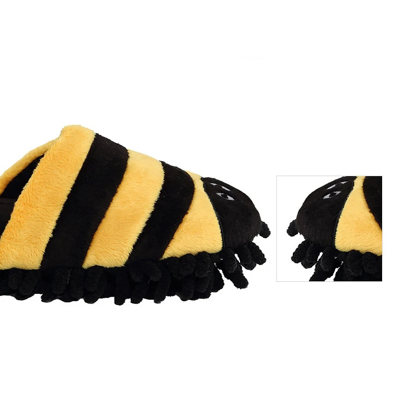 Lovely Beetle Women's House Slippers Warm Short Plush Wear-resistant Winter Indoor Slippers for Girls Mop Shoes Plus Size 42-44