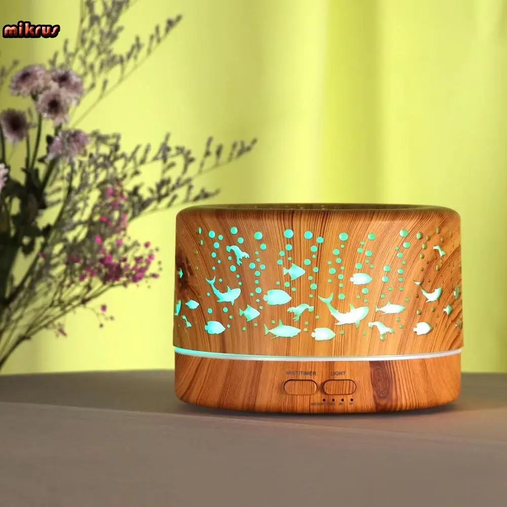 Enlarge 700ml Wood Grain Aroma Diffuser Home Humidifiers Color Light Essential Oil Diffuser Aromatherapy Electric Oil Difusor