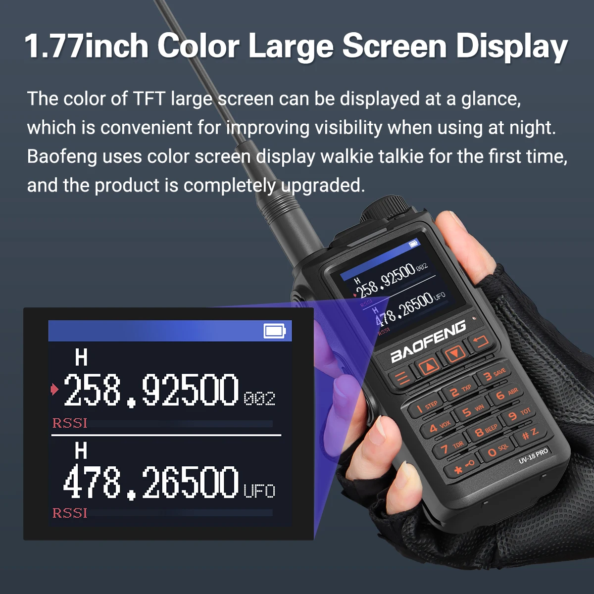 Baofeng Uv18 Pro Радио Высокой Мощности Типа C Многодиапазонная Fm Беспроводная