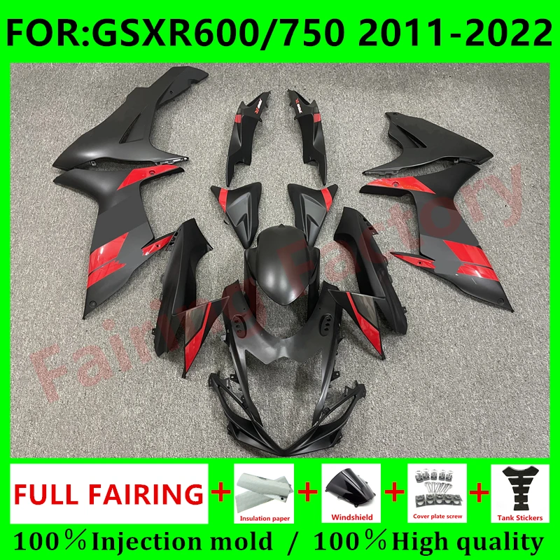 

Fairing kit for GSXR600 750 GSXR 600 GSX-R750 K11 2011 2012 2013 2014 2015 2016 2017 2018 2019 2020 2021 Fairings set red black