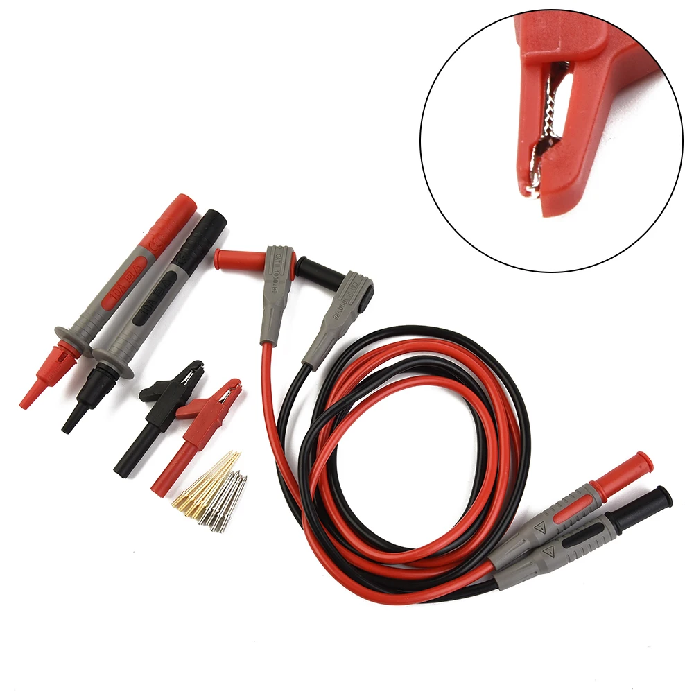

12 In 1 Multimeter Test Lead Kit With 2Pcs Alligator Clips 2mm Probes For Fluke Meter Power 18 AWG 0.3mm Special Tip Probes