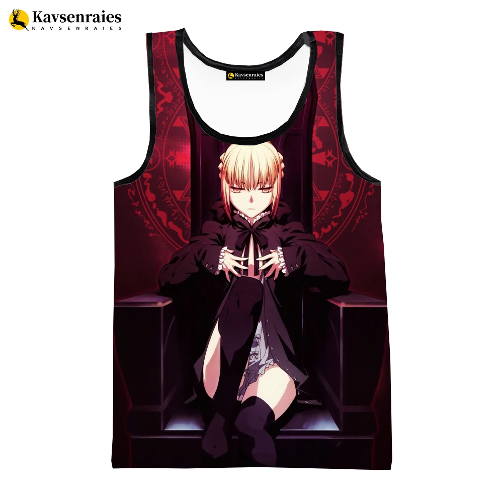 

2023 Anime Game Cartoon Fate/stay Night 3D Tank Tops Men Summer Fashion Casual Vest Men's Clothing Harajuku Streetwear Tops Tees