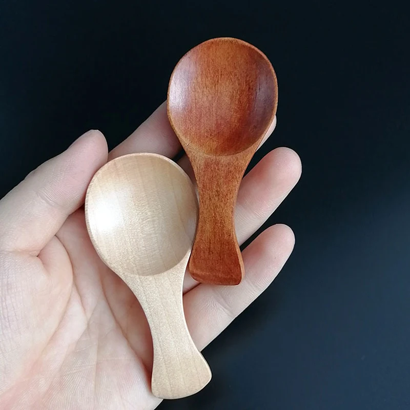 4Pcs Mini Wooden Spoons Small Kitchen Spice Condiment Spoon Sugar Tea Coffee Scoop Short Handle Wood Kids Gadgets - купить по
