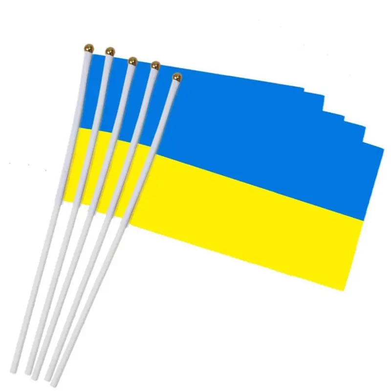 Украинский ручной машущий флаг 14x21 см Германия Франция Бразилия европейские