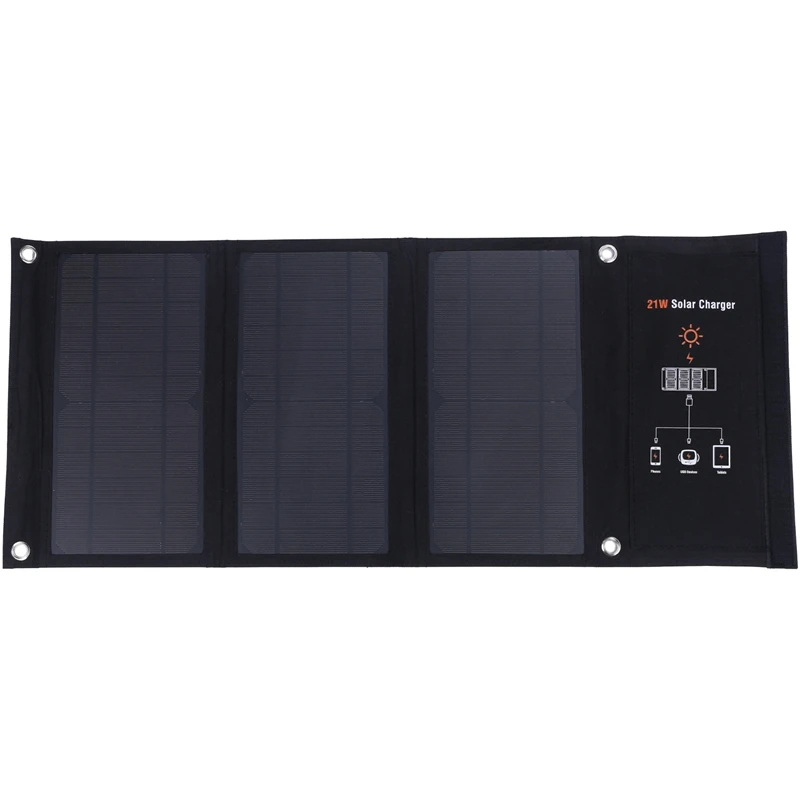 

21W Portable Solar Charger Solar Panel Solar Folding Bag Mobile Phone Emergency Dual Usb Outdoor Camping Hiking Camping Solar Ch
