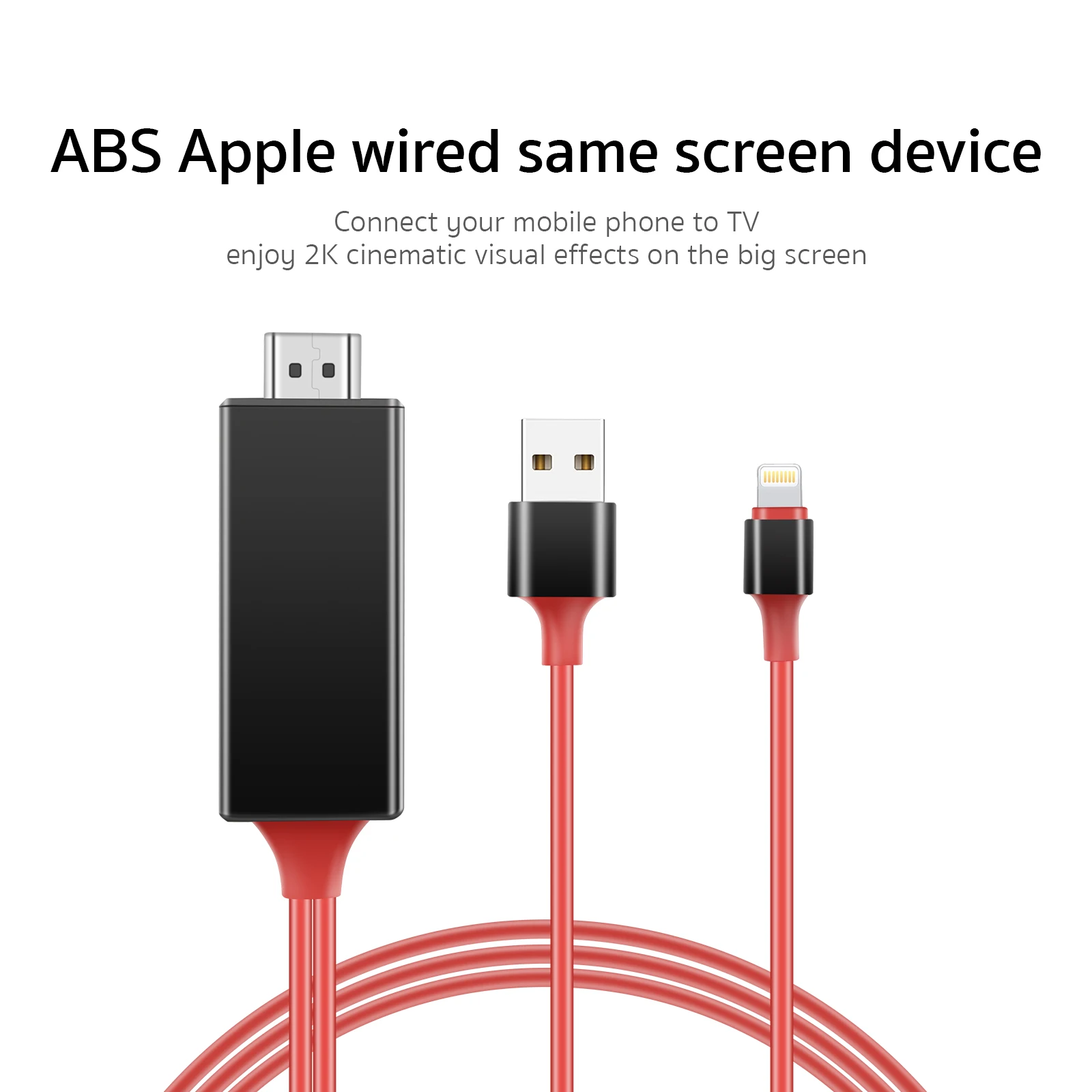 

COTECI Applicable Abs Apple Lightning wired same screen device Usb interface 5v/1A charger HDMI Screen TV