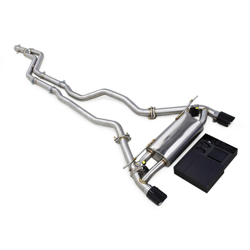 Фото Выхлопные трубы YK Catback из нержавеющей стали для BMW M140/M140i F20 B58 3.0T 2017-2019 с клапанами и комплектом дистанционного управления №1