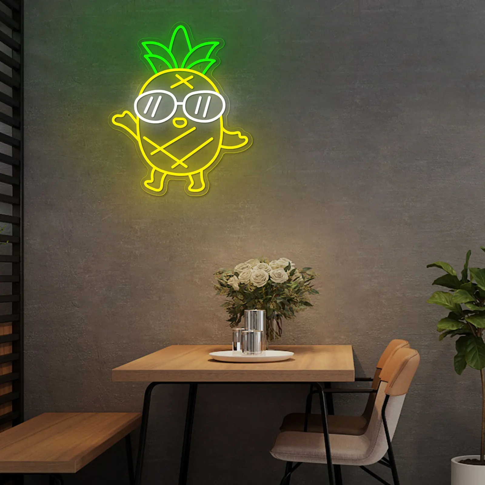 Очаровательная Неоновая Вывеска В Форме Ананаса Для Прогулок Акриловое Неоновое