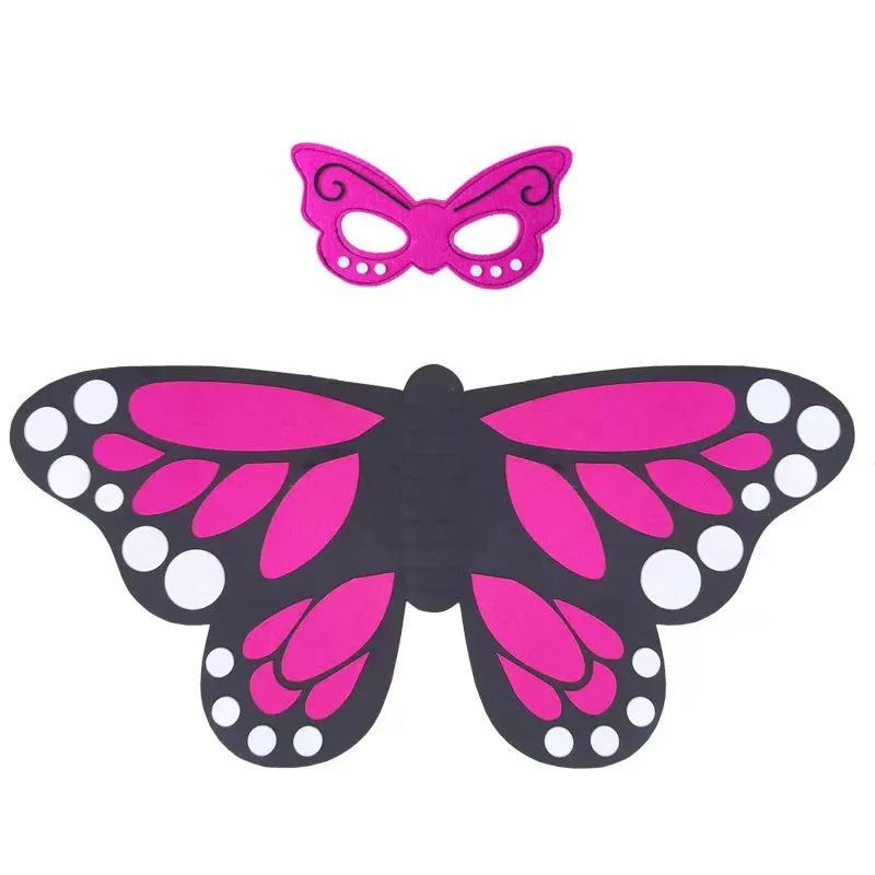 

Комплект накидок для девочек с изображением животных розовых крыльев бабочки Одежда для девочек Павлин попугай фетровые крылья ролевая игра одежда на Хэллоуин