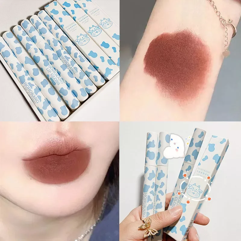 

2022NEW Velvet Matte Lip Gloss Not Easy To Fade Nonstick Cup Lipgloss Cosmetic Long Lasting Matte Lip Glaze Sexy Red Lipstick Ma