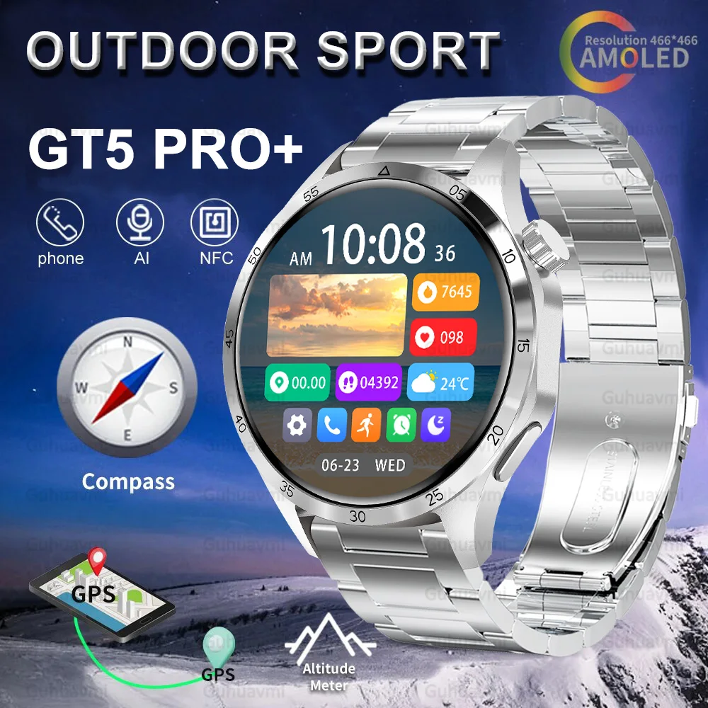 Смарт-часы мужские водонепроницаемые с Bluetooth и компасом