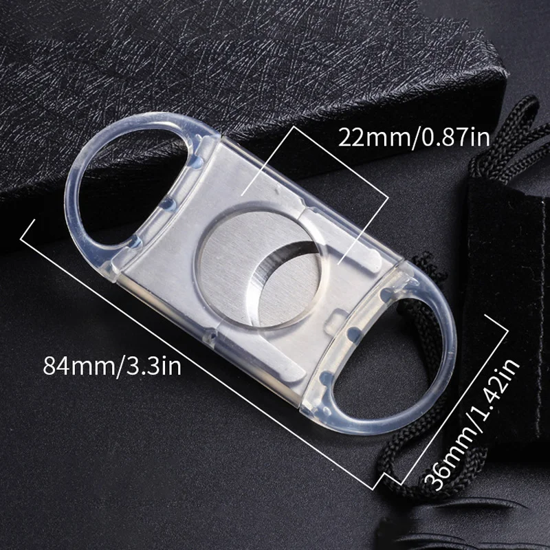 

Transparent Plastic Case Cigar Cutter Cigar Cutter Scissors Stainless Steel Portable Men's Travel Cigar Accessories