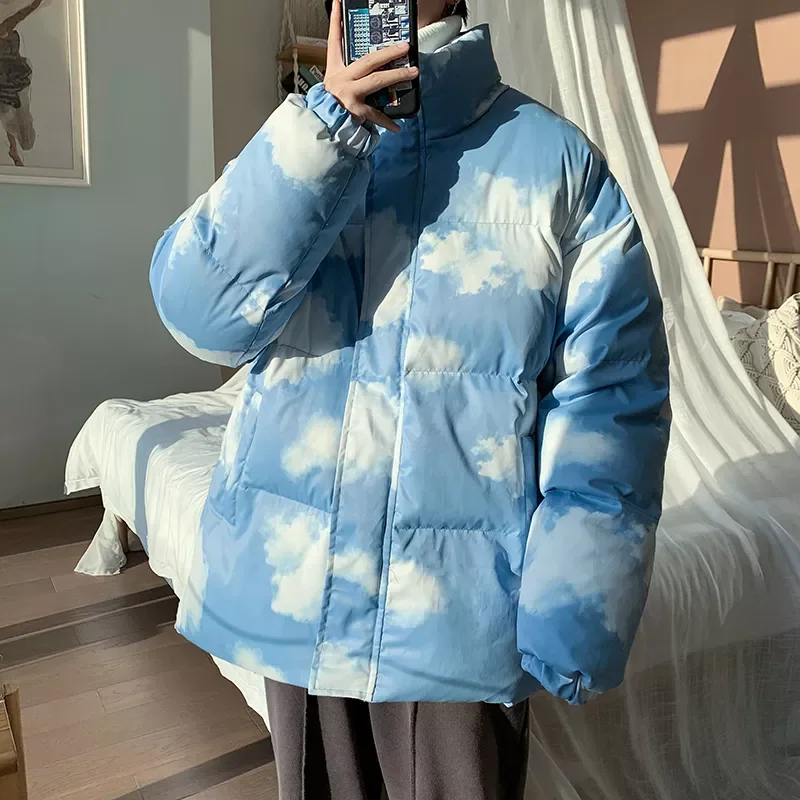 

2022New Winter Jacket Mens Parka Warm Fashion Printing Casual Streetwear Coat Male Loose Korean Coat Woman Parkas New Clothes M-