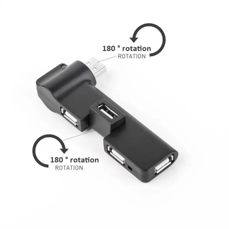 

Mini 4-port Hub Usb 2.0 Hub 180 Degree Rotation Hub Data Cable Adapter Usb Extension Splitter Adapter Laptop Accessories 4 -in-1