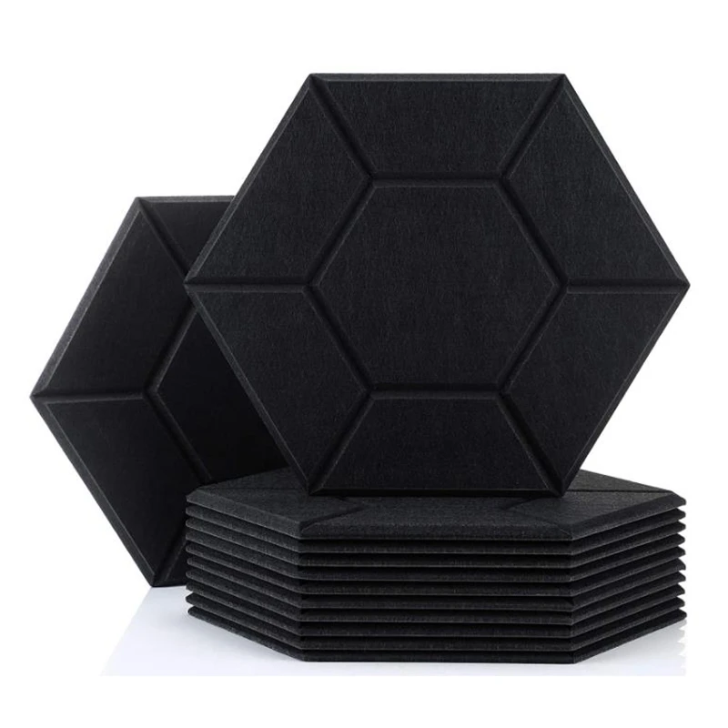 

12 Pack Acoustic Panels,Hexagon Acoustic Panels,Soundproof Padding Beveled Edge Sound Dampening Panel for Home & Offices