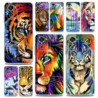 animal tiger lion wolf phone case for xiaomi redmi note 11 9s 9 8 10 pro 7 8t 9c 9a 8a k40 pro 11t 5g soft silicone clear cover