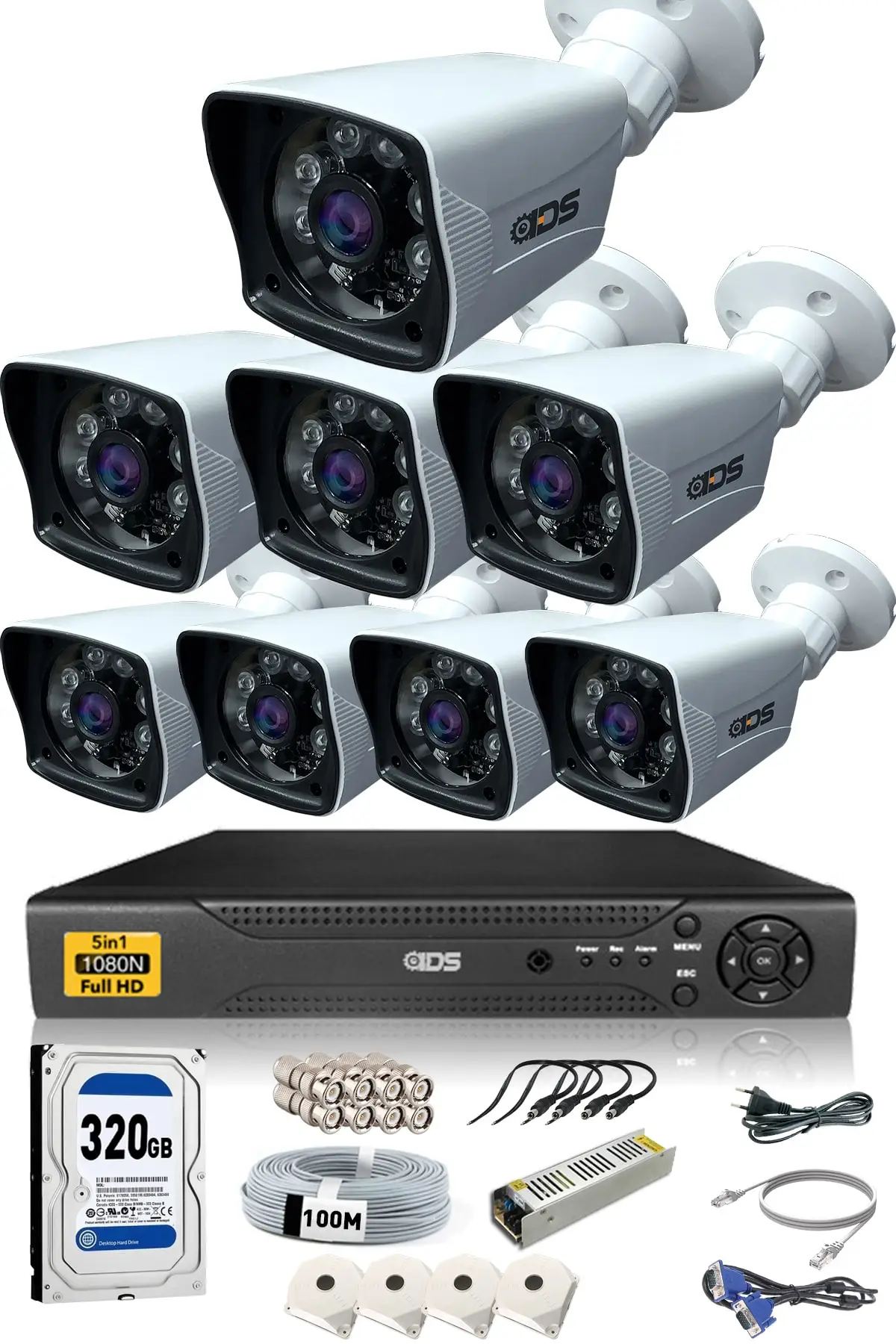 IDS 8 Camera 5mp Lens 1080p Full HD Set-ночное видение-водонепроницаемые-карманные часы |