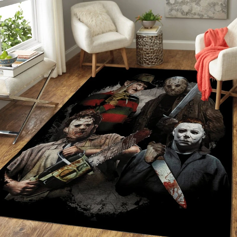 

Horror Movie Characters Floor Rugs, Area Soft Rugs Bedroom Living Room,Halloween Floor Mat, Non Slip Rugs, door mats outdoor