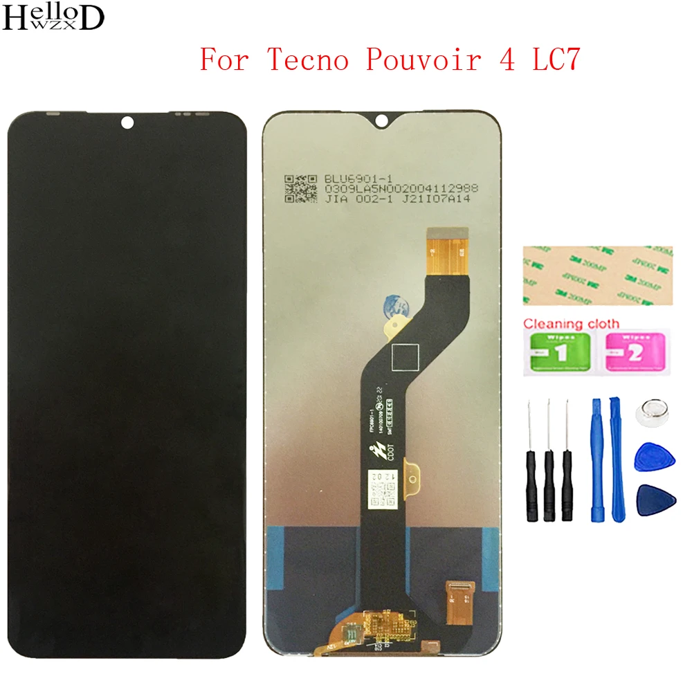 

7 Inch HIgh Quality Tested LCD Display For Tecno Pouvoir 4 LC7 LCD Display Touch Screen Digitizer Assembly Replacement+Tools