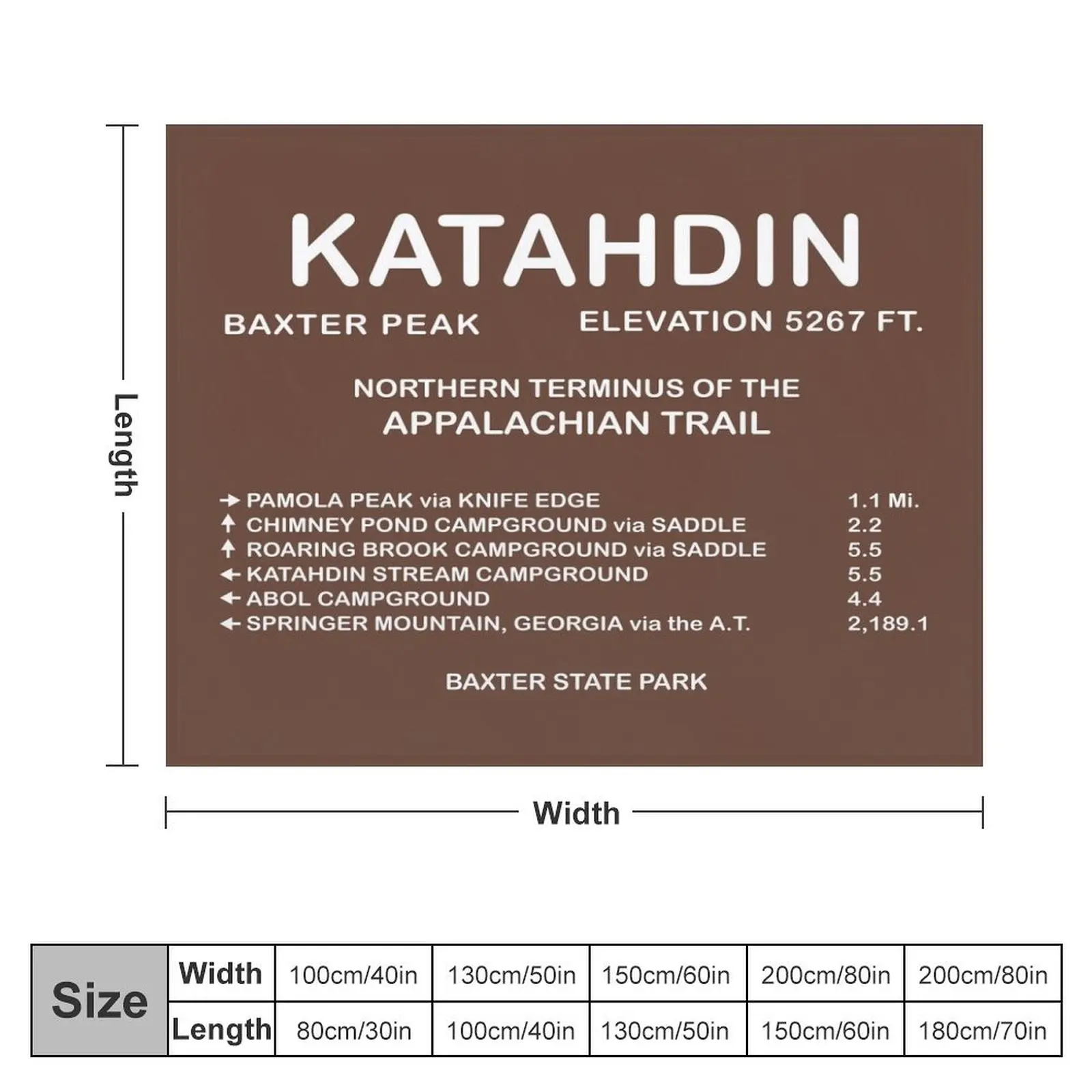 Накидка-одеяло Katahdin на вершину-аппалахийская тропа Рождественское украшение