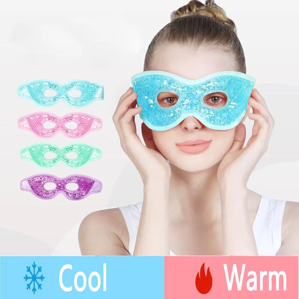 

Gel Ice Pack Silk Sleep Mask Soft Unisex Eye Patches Shade Cold/Warm Comfort Face Sleeping Mask Eyeshade Breathable