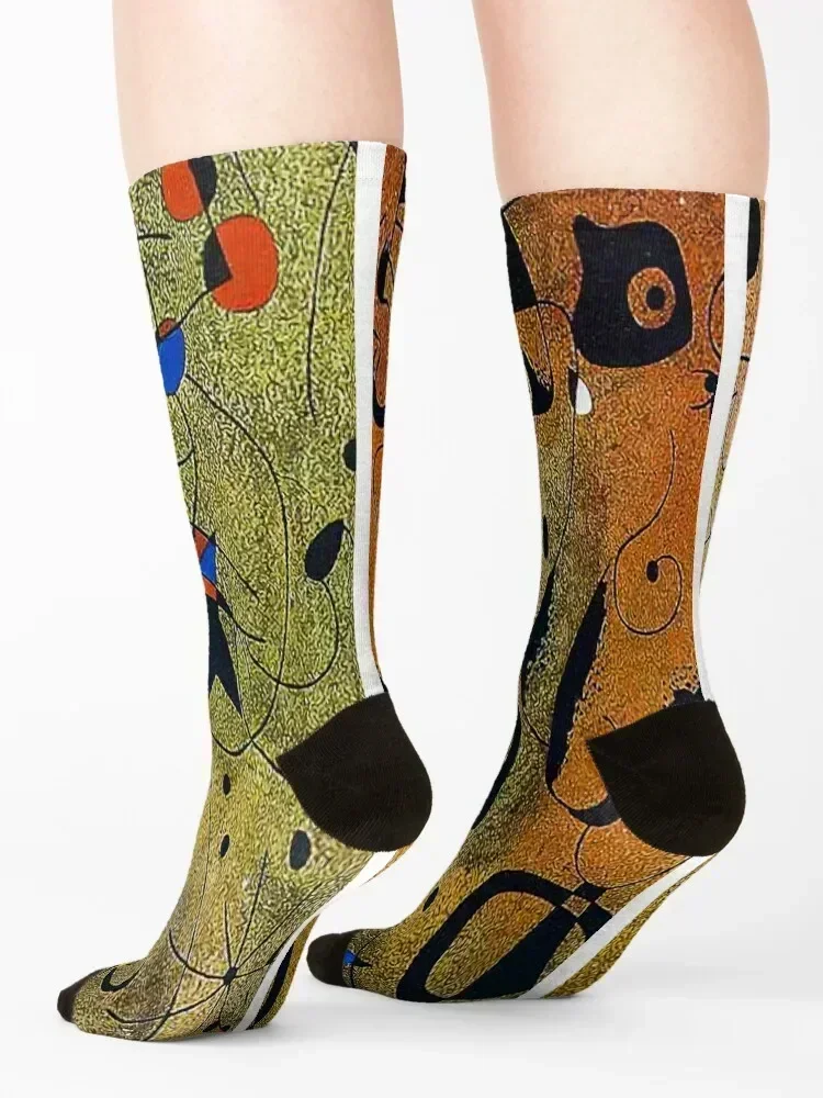 Фото joan miro painting art Носки с цветочным принтом на Хэллоуин Носки Мужчины Женщины №4