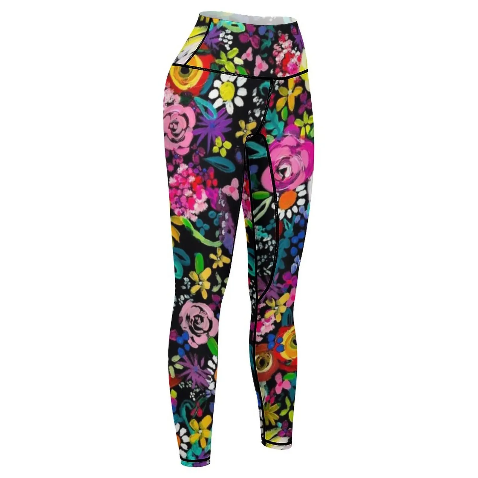 Леггинсы с цветочным принтом пуш-ап